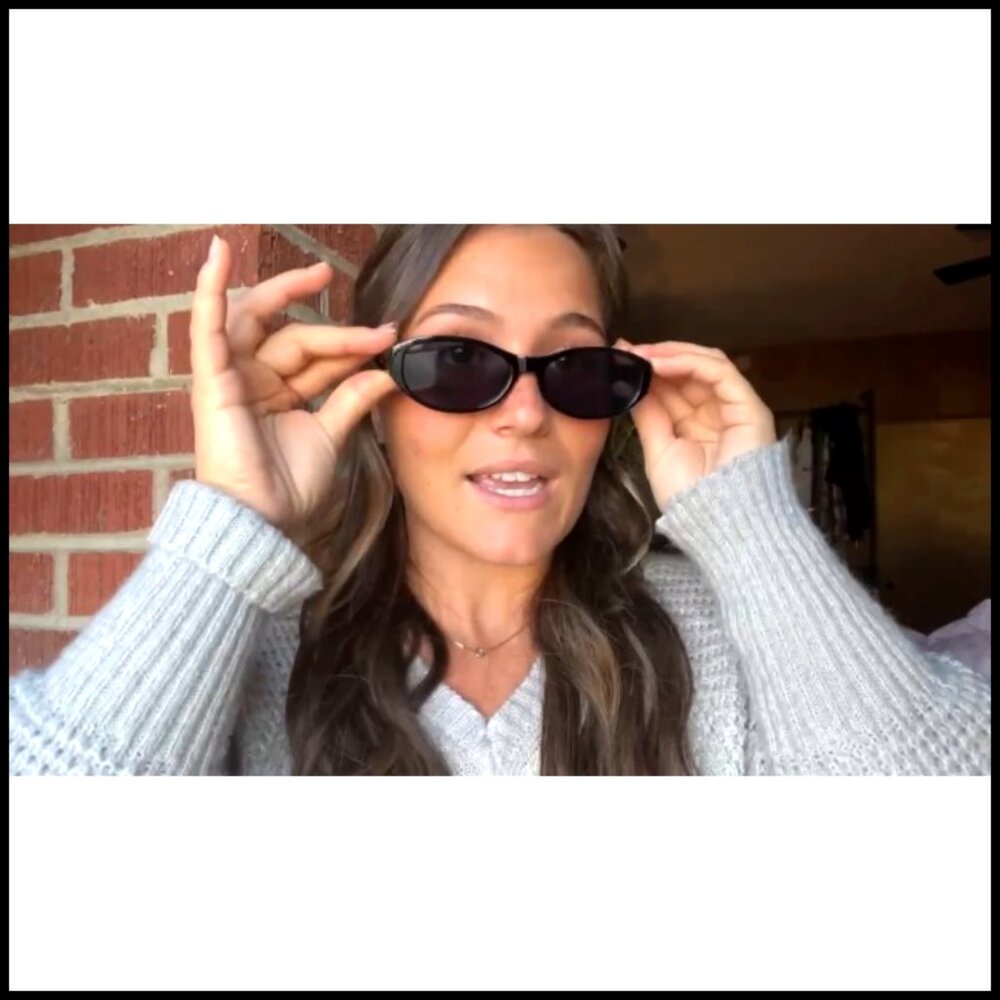 Retro Oval Cat Eye Sunglasses Small Frame UV400 Protection Women's Accessory - Picture 7 of 7